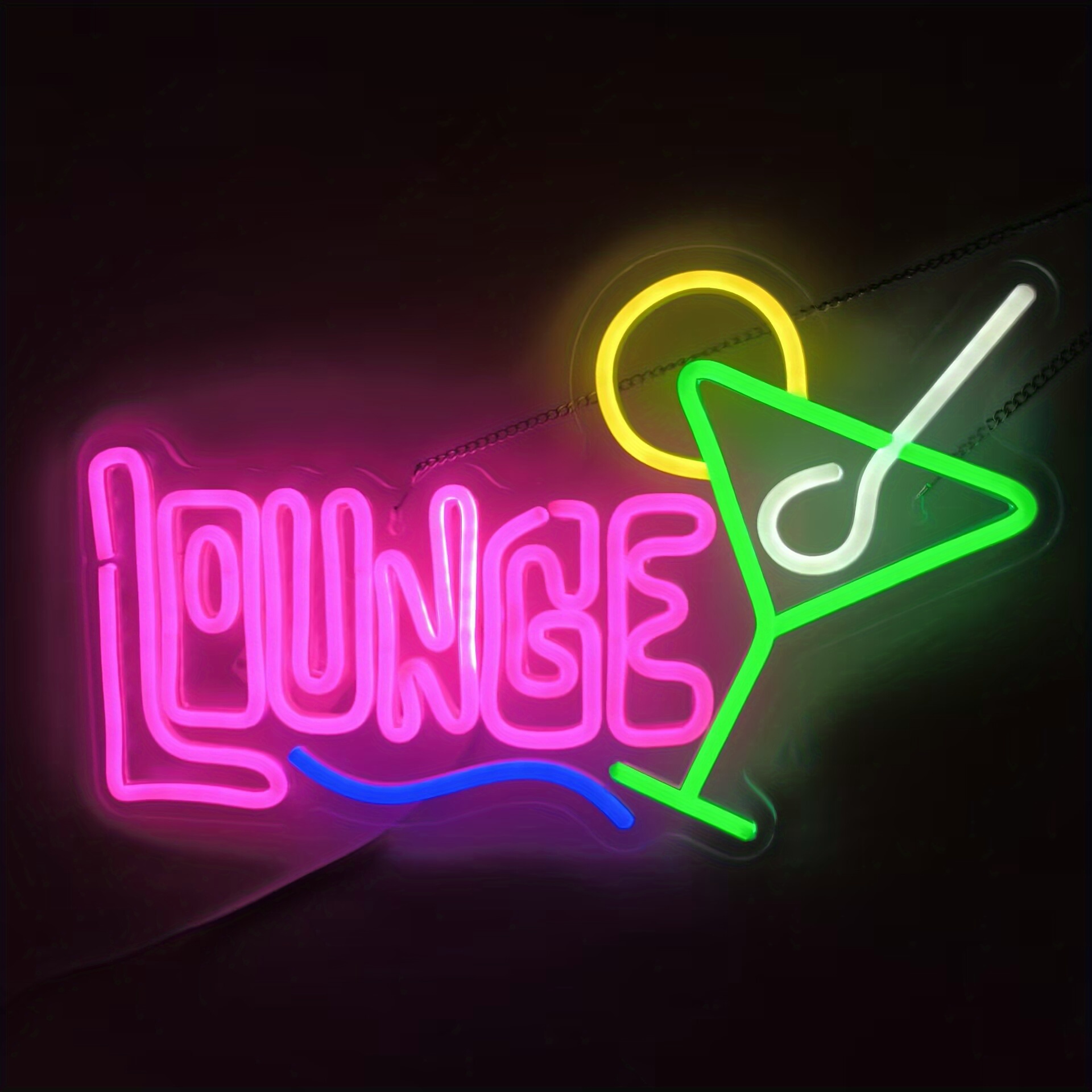 Home Bar Lounge - ป้ายไฟนีออน LED สำหรับตกแต่งผนัง พร้อมสายแขวน ใช้พลังงาน USB