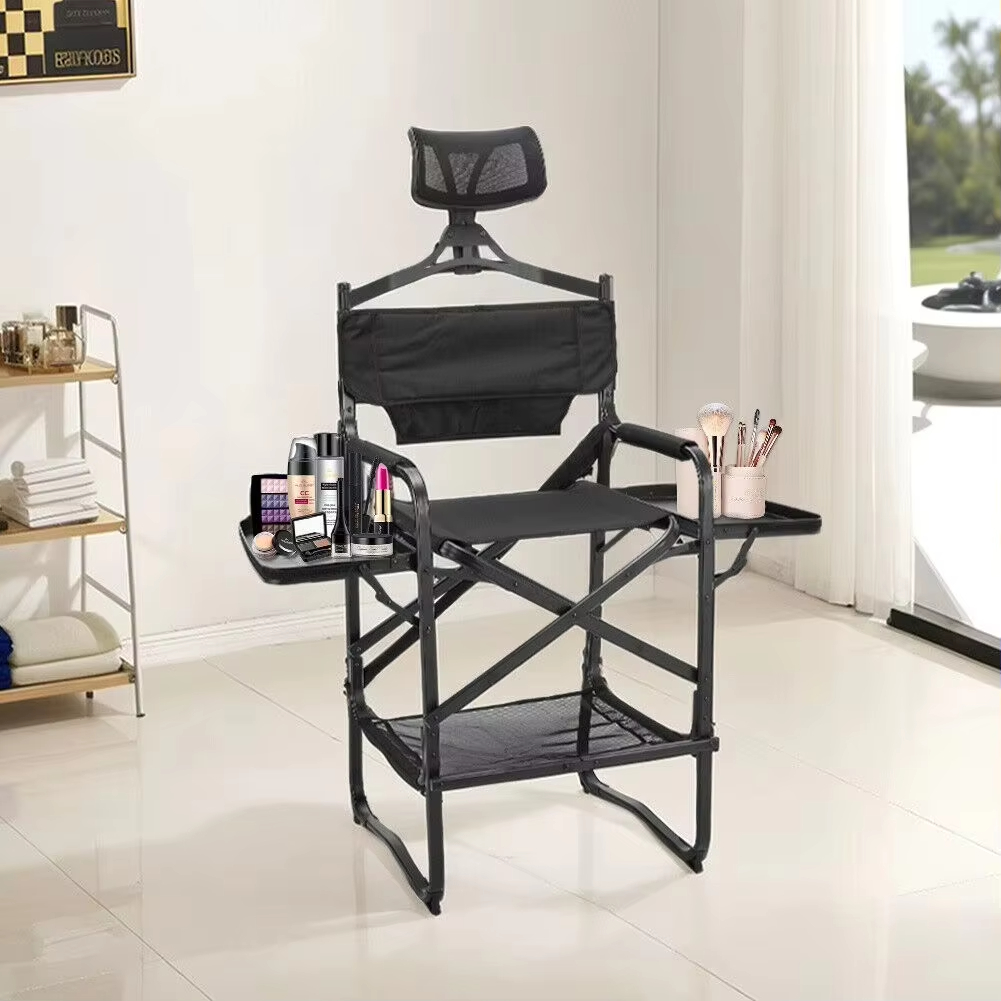 Home Bar Lounge - สูงเก้าอี้ผู้กํากับ Heavy Duty Bar ความสูงพับแต่งหน้าเก้าอี้เบาะที่นั่งด้านข้างตารางเท้าสําหรับ Camping