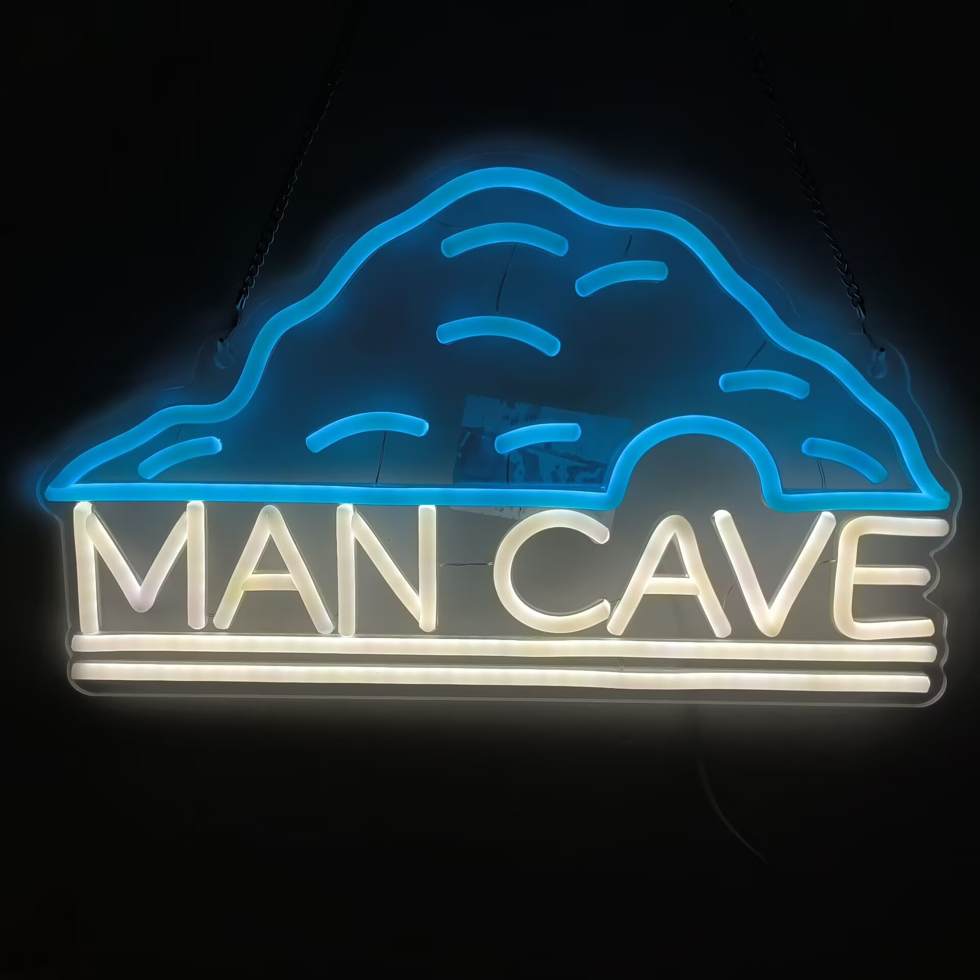 Home Bar Lounge - ป้ายไฟนีออน Man Cave พร้อมสายแขวน ใช้พลังงาน USB