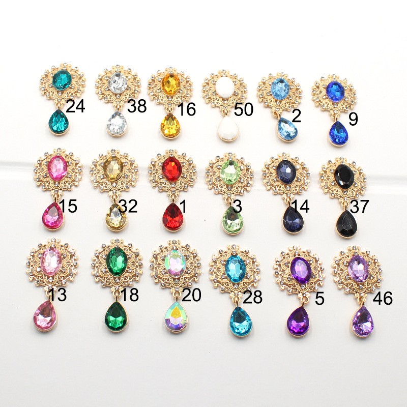 Cocktail Recipe Book - เงา 25*45MM 10Pcs คริสตัล Rhinestone เข็มกลัดอุปกรณ์เสริม