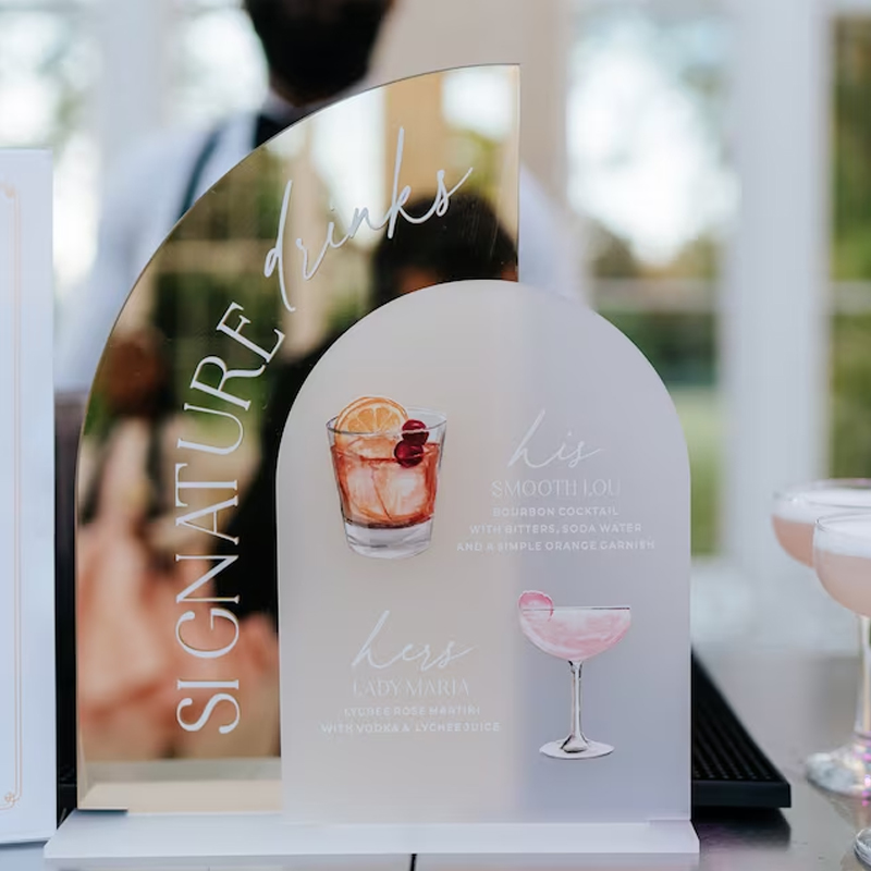 กระจกทองงานแต่งงานป้ายเมนูบาร์ - Cocktail Recipe Book บทวิจารณ์และราคา